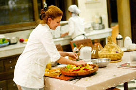 Sofia preparing a tajine