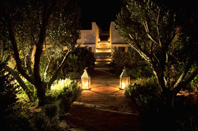 Courtyard at night